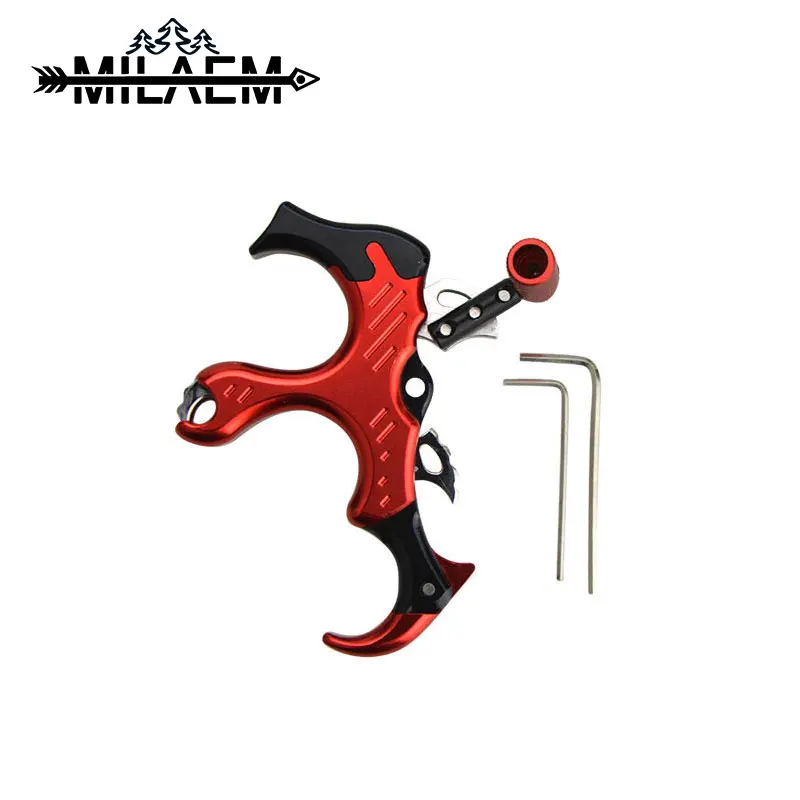 

1pc Archery Compound Bow Release Thumb Caliper Trigger 3 Finger Grip Left/Right Hand Adjustable Shooting Accessories