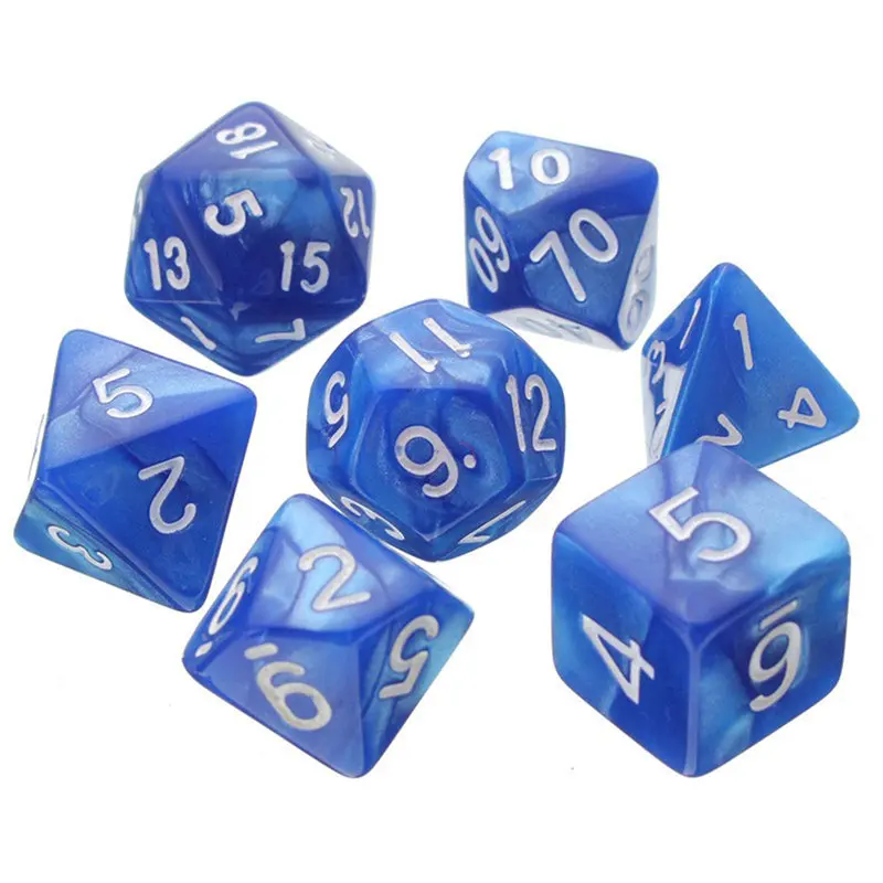 42 шт многогранные кости для подземелий и драконов DND RPG MTG настольные игры кости 20 наборов 4D 6D 8D 10D 12D 20D с мешочком