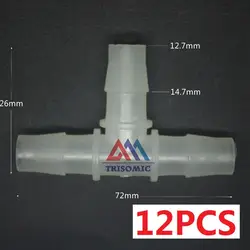 12 шт. 12.7 мм t tpye эквант Разъем Равных трубки Столяр Материал pp Пластик установки рыбы Tank авиакомпания аквариум