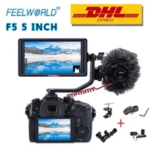 FEELWORLD F5 5 дюймов для однообъективной цифровой зеркальной фотокамеры камера полевой монитор IPS Full HD 1920x1080 поддержка 4 K HDMI вход выход наклон Arm мощность выход