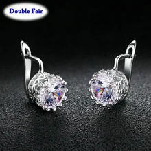 DWE611, серебряные серьги-гвоздики в виде короны для женщин, серебряный цвет, модный бренд, кубический цирконий, ювелирное изделие с австрийским кристаллом, не вызывает аллергии