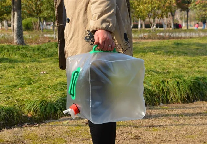 Открытый Кемпинг 10L 20L ПВХ ведро для воды бутылка для воды складной замок складной сосуд мешок для воды мыть автомобиль компрессионная бутылка