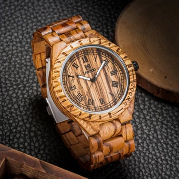 Деревянные часы мужские деревянные часы модные повседневные деревянные роскошные часы Relogio Feminino Relojes рождественские подарки мужские часы - Цвет: Zebra Wood