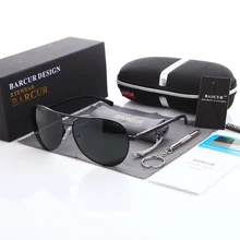 BARCUR Eyewear Accessories Men Sunglasses Male Hot Rays Aviation Male Sun Glasses Polarized Sunglasses for Men Glasses