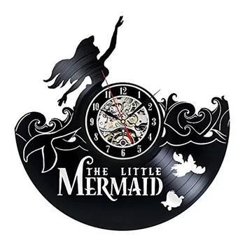 

The Little Mermaid Ariel Vinyl LED Record Wall Clock - Decorate your home with Modern Large Art - Gift for kids, girls and boys