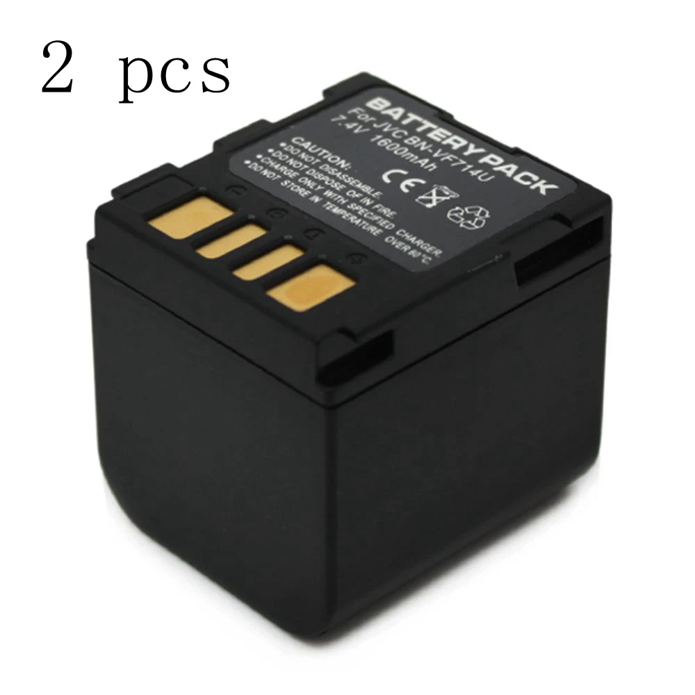 

WHCYonline 2 Pieces 1600mAh BN-VF714U BN VF714 BNVF714 Camera Battery For JVC GR-D250 GR-DF590 GR-X5 GZ-MG40 GZ-MG50 DSC-E6