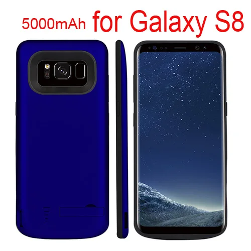 5000/6500 мАч чехол для зарядного устройства для samsung Galaxy S8, портативная зарядка для путешествий, внешний аккумулятор, чехол для телефона, чехол для samsung S8 Plus - Цвет: Blue for S8