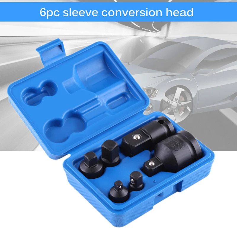 

SWDPORT 6PCS Mini Socket Wrench Hand Tool Set 1/4 1/2 3/8 3/4 Ratchet Breaker Drive Spanner Set Pneumatic Sleeve Adapter Wrench