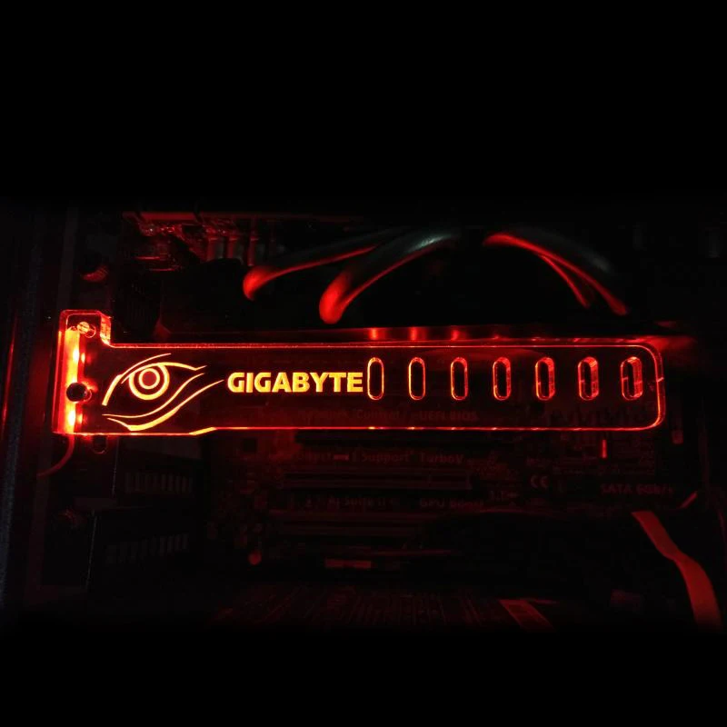 Newest Blue For GIGABYTE PCI HIS LED Luminous Computer Main Box Cool Graphics Custom Support Frame Display Cards Components Jack