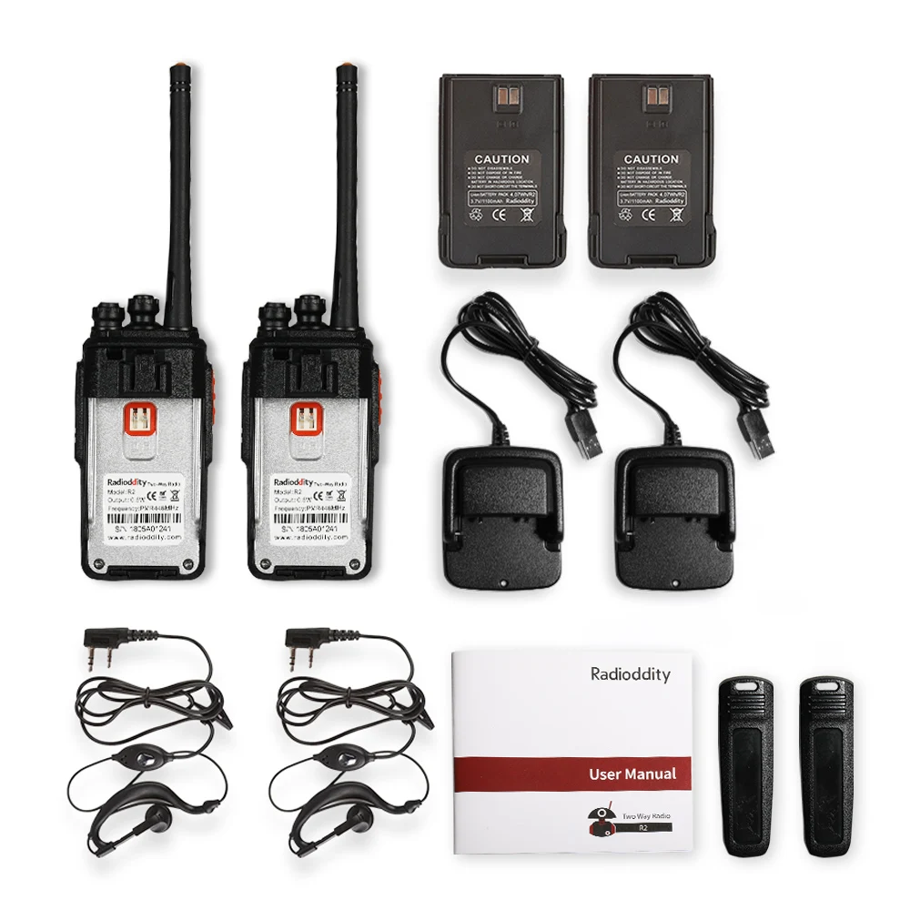 4 шт. двухсторонняя радиосвязь R2 PMR446Mhz 16CH UHF Scrambler VOX Walkie Talkie большой диапазон с USB