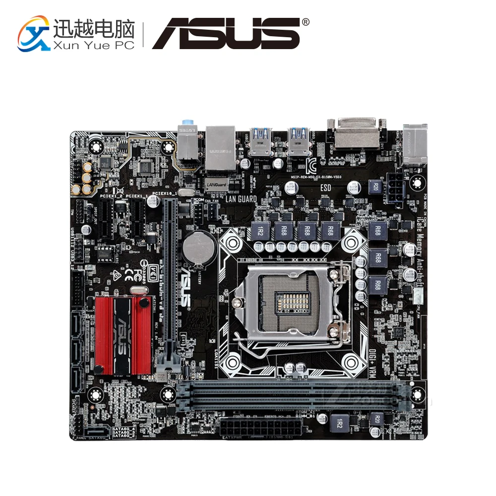 

Asus EX-B150M-V5 D3 Desktop Motherboard B150 Socket LGA 1151 For Core i7 i5 i3 DDR3 32G USB3.0 Micro ATX Original Used Mainboard