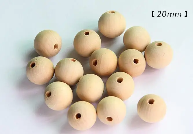 100 шт DIY натуральные круглые деревянные бусины, экологически чистые деревянные бусины натурального цвета, не содержит свинца, деревянные шарики Perle en Bois