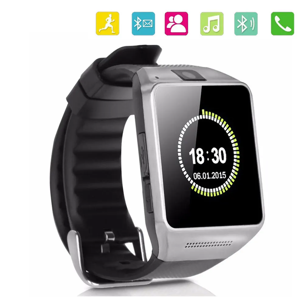 2015 Hot Bluetooth font b Smartwatch b font GV08 Waterproof Camera Fitness SMS SIM TF Card