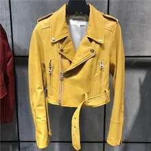 Женская качественная куртка из натуральной кожи, Модный женский кожаный блейзер размера плюс 5XL