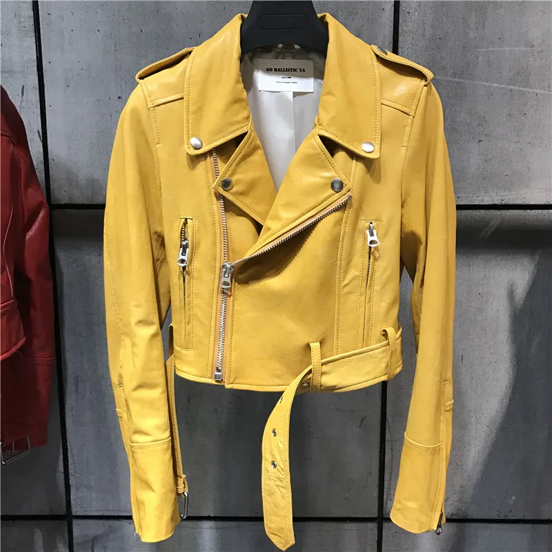 Women Quality Genuine Leather Jacket Fashion Lady Leather