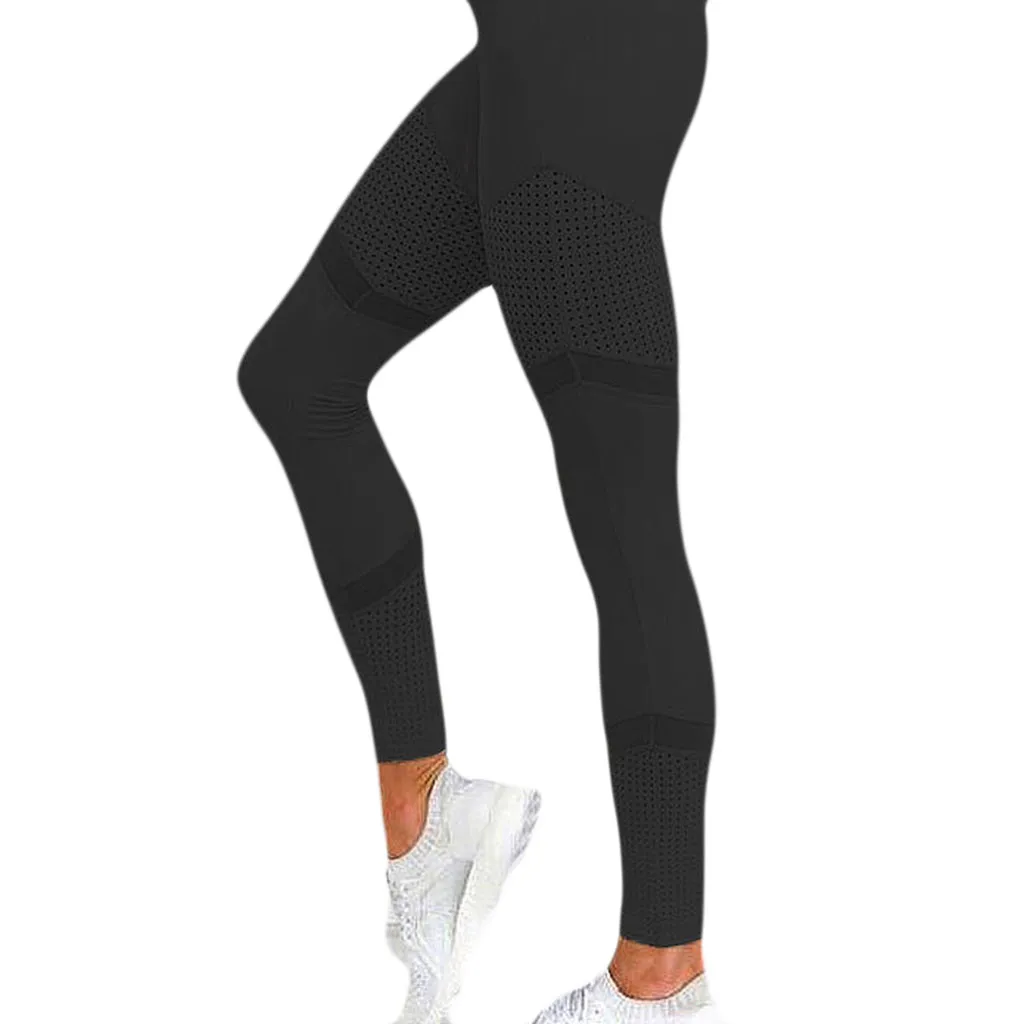 Женские леггинсы с высокой талией, утягивающие леггинсы для тренировок, спортивные женские леггинсы для фитнеса с сеткой, Кожаные Леггинсы Спортивные штаны#20