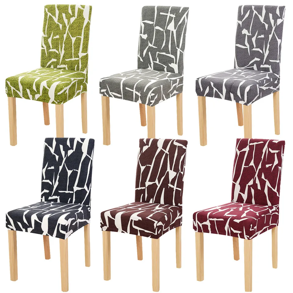 

Chair Covers Spandex Stripe Flower Printing Chair Cover Dining Stretch Elastic Universal Seat Cover For Kitchen Home Hotel