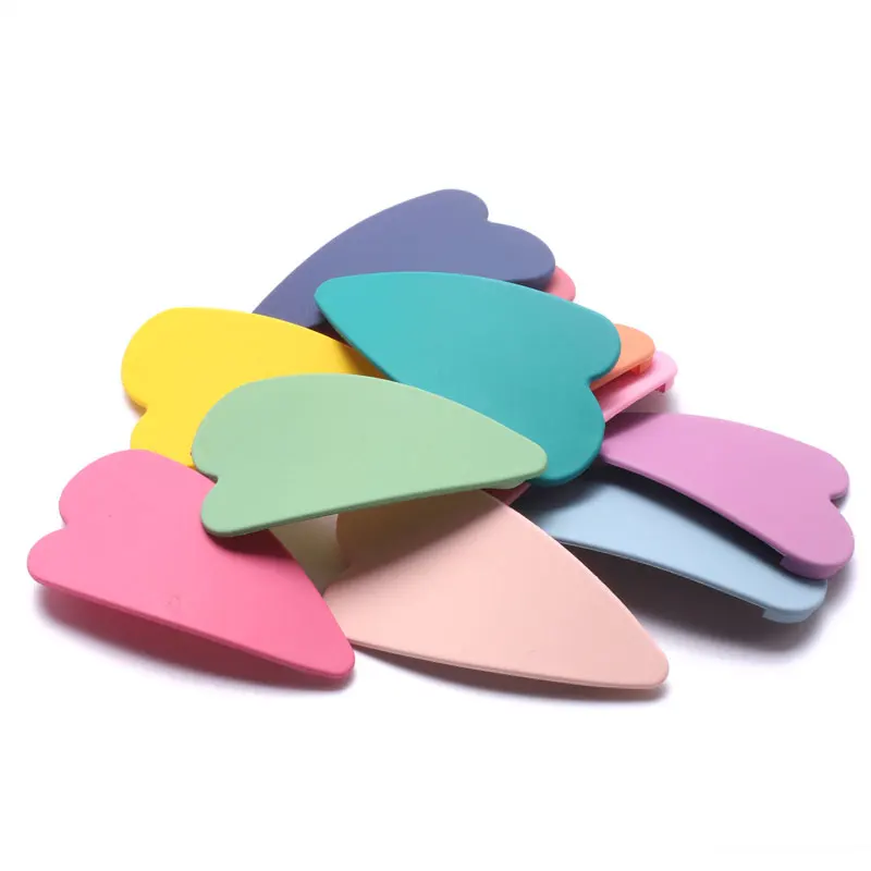 

2pcs Baby Girls Hair Clips for Hair Cute Matte Snap Clip Pins Kids Heart Hairpins Large Metal Color Barrettes for Children Women
