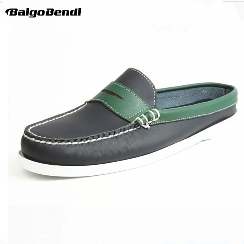 Mocasines de piel auténtica sin cordones hombre, zapatos informales con espalda abierta, talla 6 11 EUR 45|shoes shoes|shoes casualshoes casual shoes - AliExpress