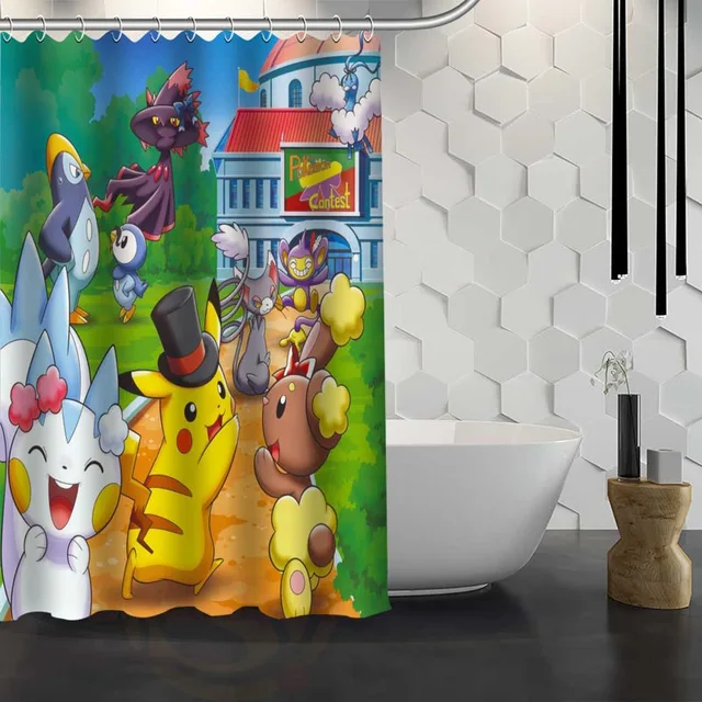 Buy Hot Sale Custom Pokemon Shower Curtain Waterproof