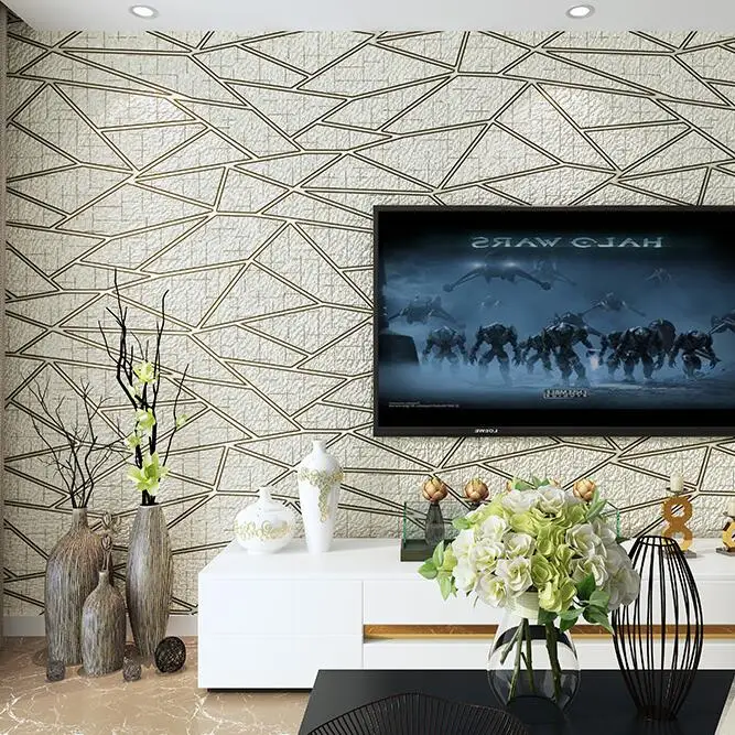 جودة عالية سميكة توافد الحديثة الهندسة 3d للجدران لفات ورق الحائط ديكور المنزل ل غرفة المعيشة أريكة التلفزيون خلفية