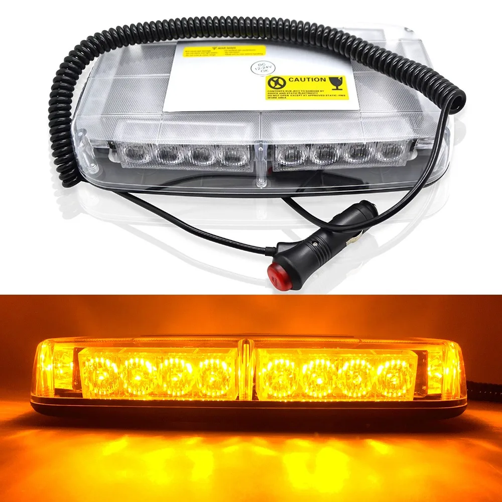 24 LED Red Blue Yellow Car Truck Emergency Hazard Flashing Warning light auto car Roof Mini