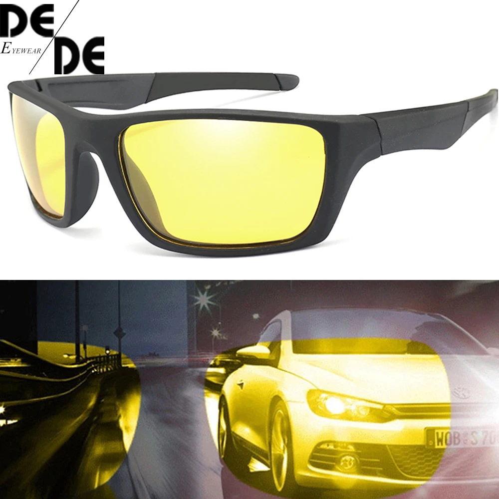 

2019 Hot Men's Polarized Men Sunglasses Night Vision Yellow Lens Night Driving Glasses Goggles Anti-Glare Polarizer Eyewears