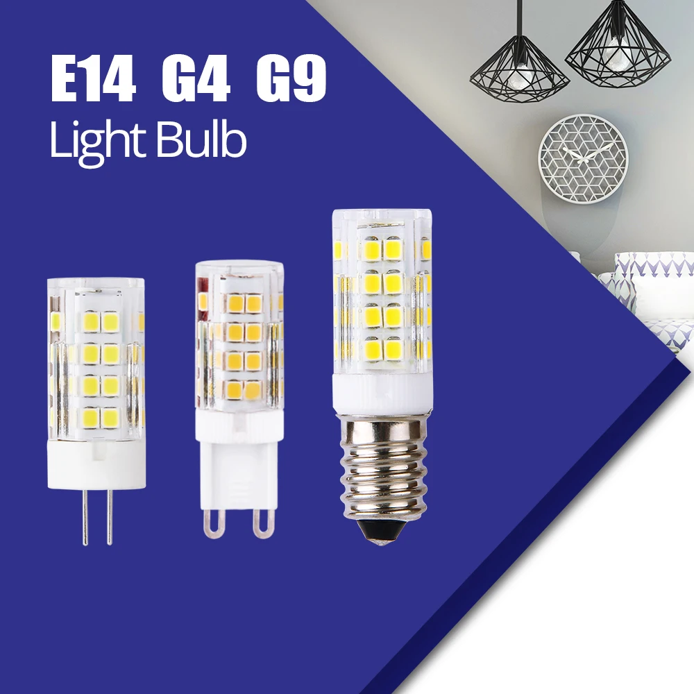 Светодиодная лампа G9 G4 E14 5 Вт 220 В перем. Тока SMD 2835 51 светодиодный белый/теплый