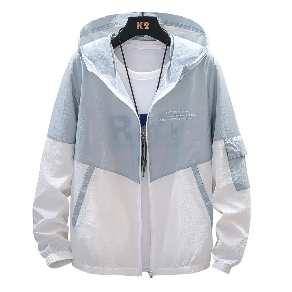 2019 New Slim Hooded Jackets Men New Patchwork Color Block Pullover Jacket Fashion Tracksuit Coat Men Hip Hop Streetwear Jacket