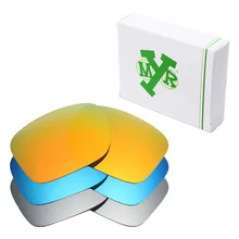 3 Pairs Mryok Anti-Scratch POLARIZED Replacement Lenses for-Oakley Holbrook Sunglasses Ice Blue & Fire Red Silver Titanium
