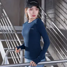 Женская компрессионная облегающая спортивная одежда фитнес-футболки женские спортивные рубашки быстросохнущая футболка для бега с длинным рукавом Топы для йоги и спортзала