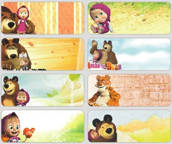 50pcs lot 46 18mm New Masha and Bear the stickers for boys girls hot selling