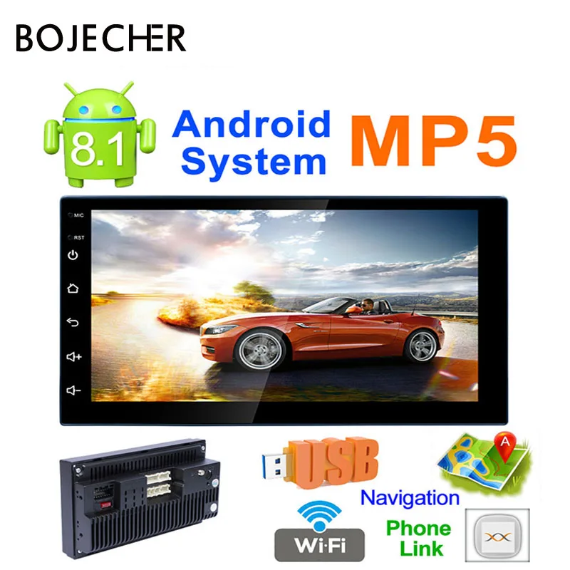 7inch 2 Din Car Radio Player GPS Navigation Android GO Bluetooth FM WIFI Universal Car Radio Stereo Quad Multimedia Player Audio