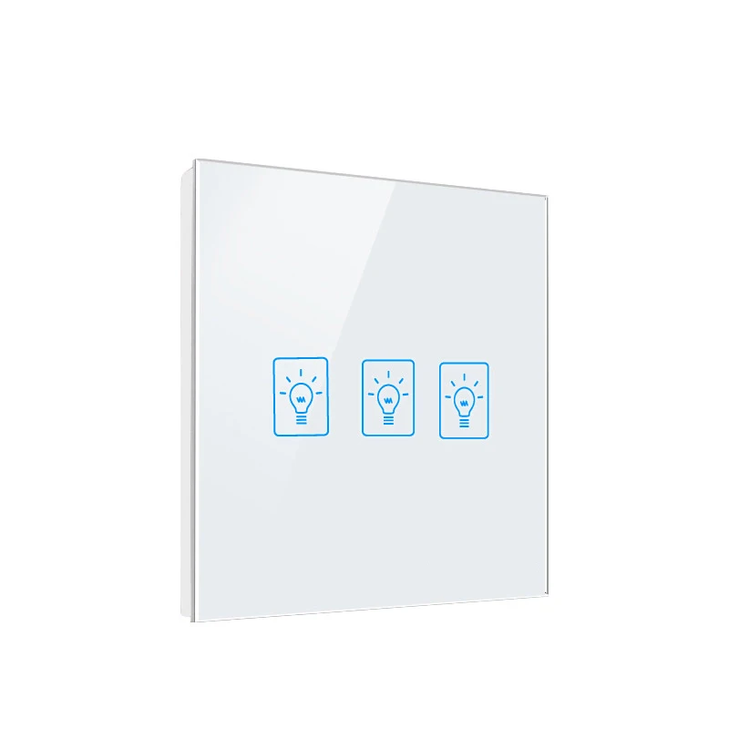 Стандартный настенный сенсорный выключатель для умного дома, 86 стилей, водонепроницаемый настенный сенсорный выключатель, стеклянная панель, 3 комплекта 1 способ, AV 220-250 В, 500 Вт - Цвет: Белый