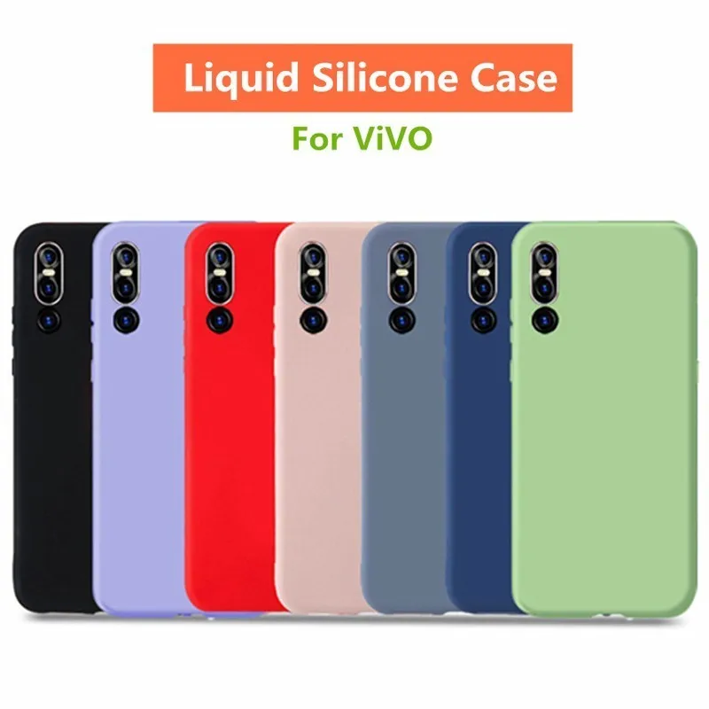 

Ultra thin Soft Liquid Silicone Phone Case For vivo 15 pro v11 X23 X21s V9 Y83 Y85 Shockproof Cover for vivo X27 Slim Phone Bags