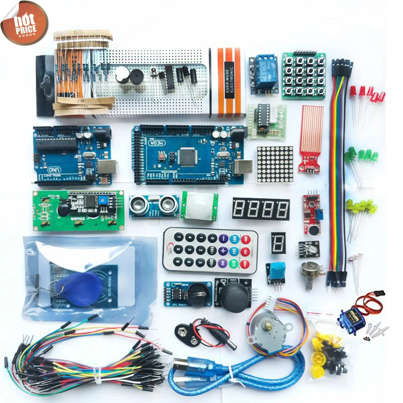 Супер стартовый комплект Kuongshun для ARDUINO с UNO R3 и Mega2560 плата LCD реле двигателя