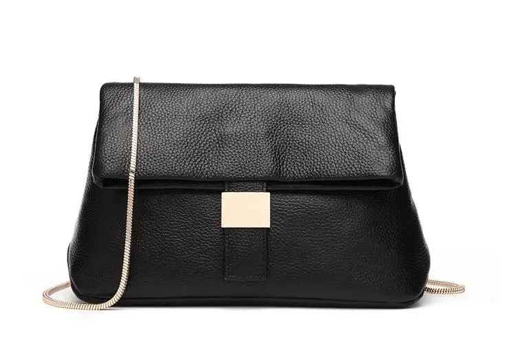 

2019 genuine leather women's messenger bag small fashion chain bag snake shape chain bag