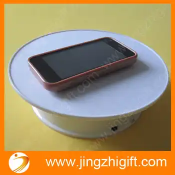 Fashion on white velvet electric rotary jewelry cell phone rotating turntable display base free shipping