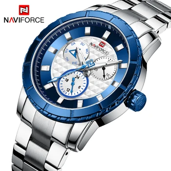 

Watch Men NAVIFORCE Top Brand Luxury Business Quartz Watches Men's Stainless Steel 24 Hour Clock Male Date Sports Wristwatch