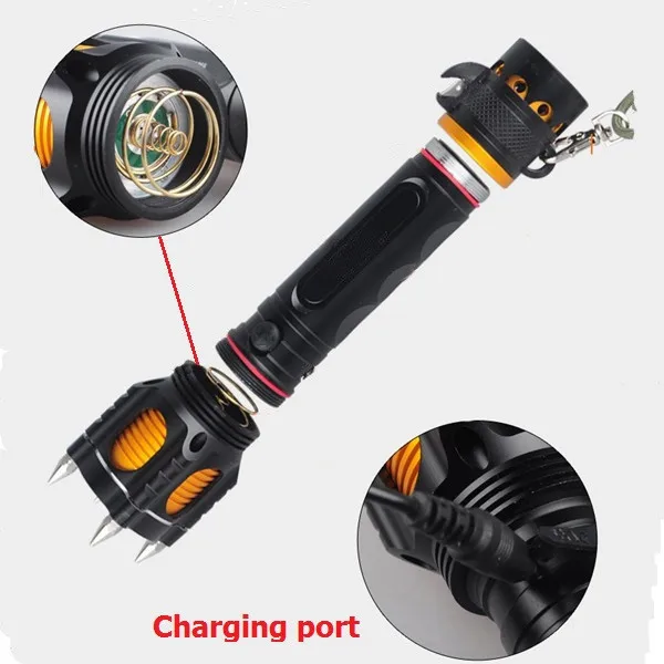 Тактическая ручка/фонарик для самозащиты Многофункциональный Cree-T6 фонарик наружный аварийный фонарик инструмент для самообороны мини черный