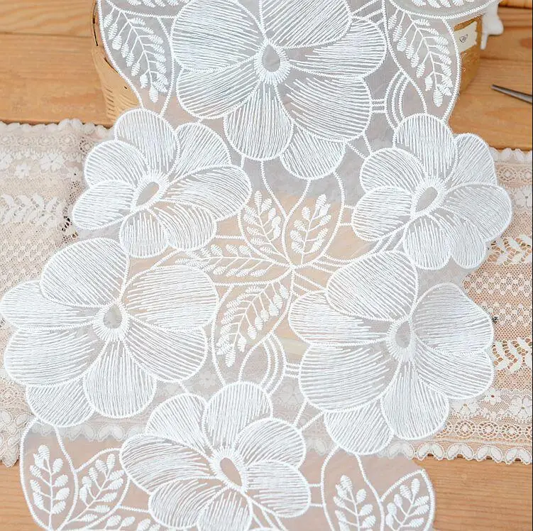 3 Meters Beautiful Delicate Lace Ribbon Fabric Embroidered Ivory Lace
