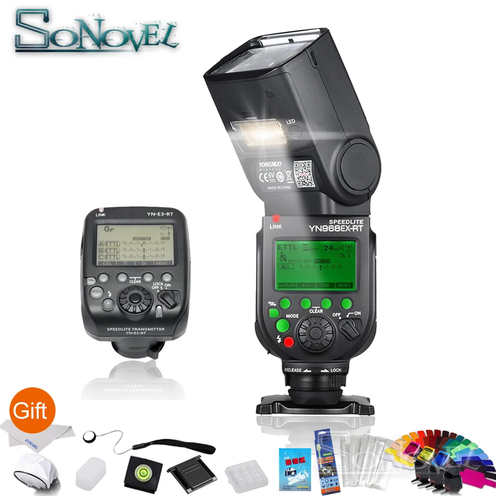 

YONGNUO YN968EX-RT E-TTL Wireless Flash Speedlite + YN-E3-RT For Canon Rebel T7i T6i T6S T6 T5 T5i T4i T3i T3 80D 77D 70D 60Da