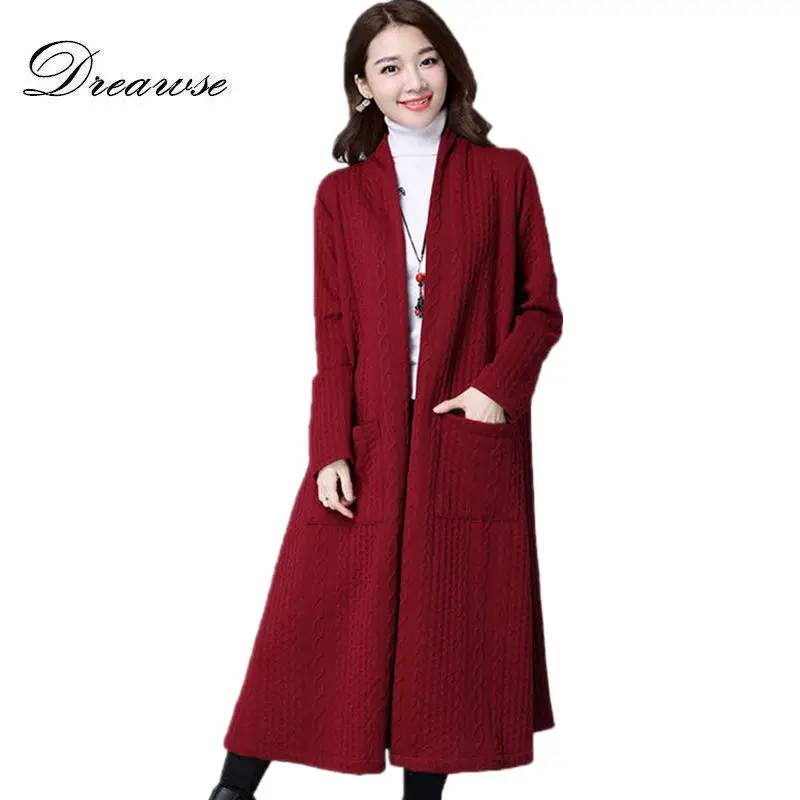 

Dreawse Autumn Windbreaker Female Long-Sleeve Thickening Slim Solid Color Casual Cardigan Large Size Women Trench Coat MZ2934