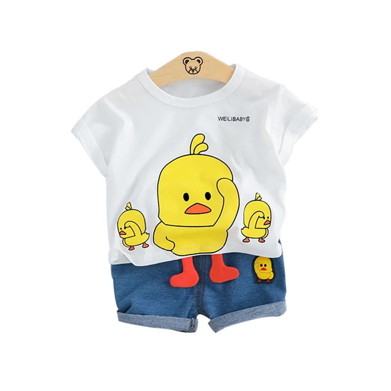 

2019 New Summer Baby Short-sleeved Boy Gas Two-piece Set Children Suit Girl 4 Baby Clothes Fashion Cotton Toddler Clothes