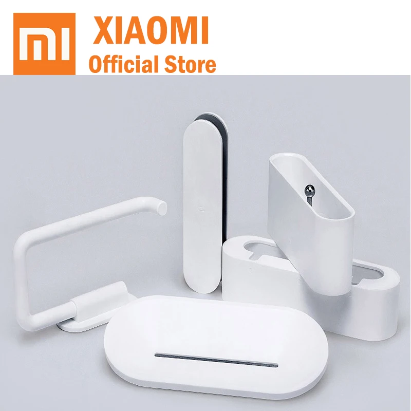 

Xiaomi mijia HL bathroom 5 in1 sets for Soapbox Tooth Hook Storage Box and Phone Holder for Bathroom Shower Room Tool original