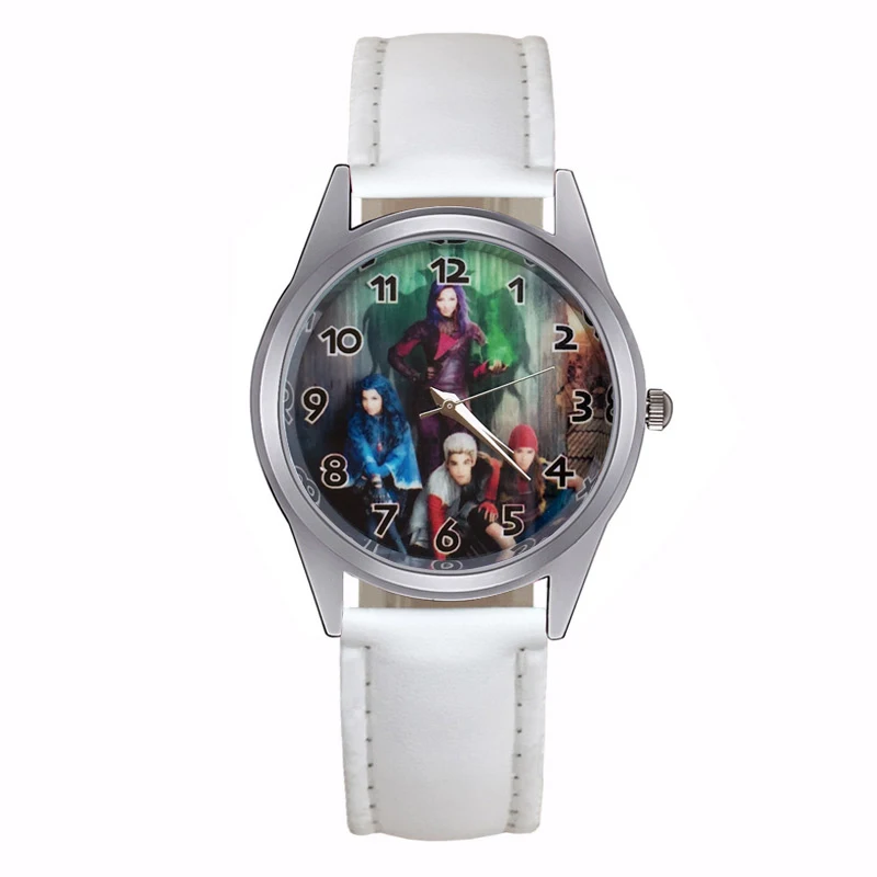 Милые детские часы в симпатичном стиле с героями мультфильмов; кварцевые наручные часы с кожаным ремешком для девочек; JC39