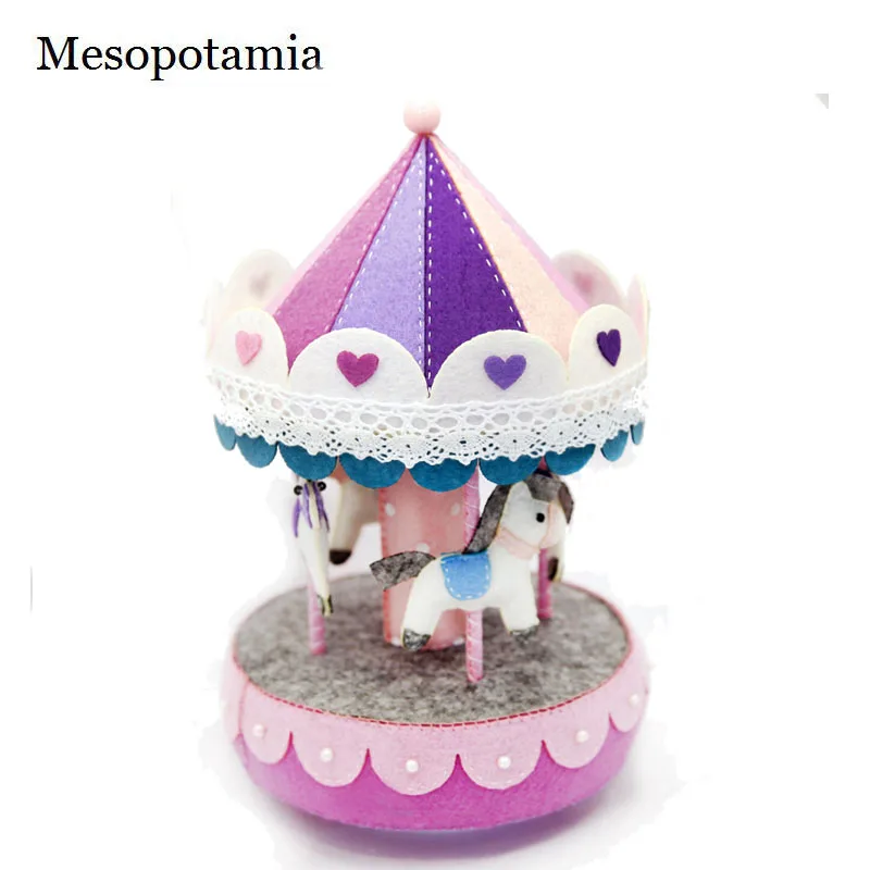 

DIY Non-Woven Fabric Package No Need Cut Rotating Music Box Handmade Made Cloth Material Package Home Decoration Crafts Pendant