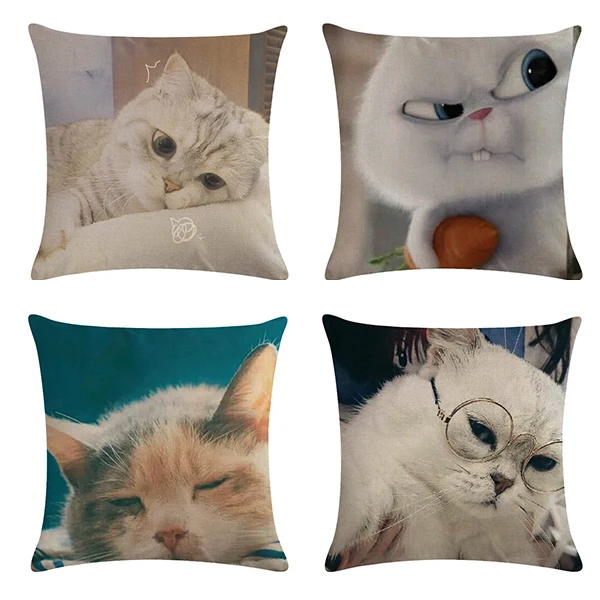 45*45cm Most Popular Cartoon Kitty Animal Pattern Cushion Cover Suitable for Home Decoration Comfortable Square Sofa Pillowcase |