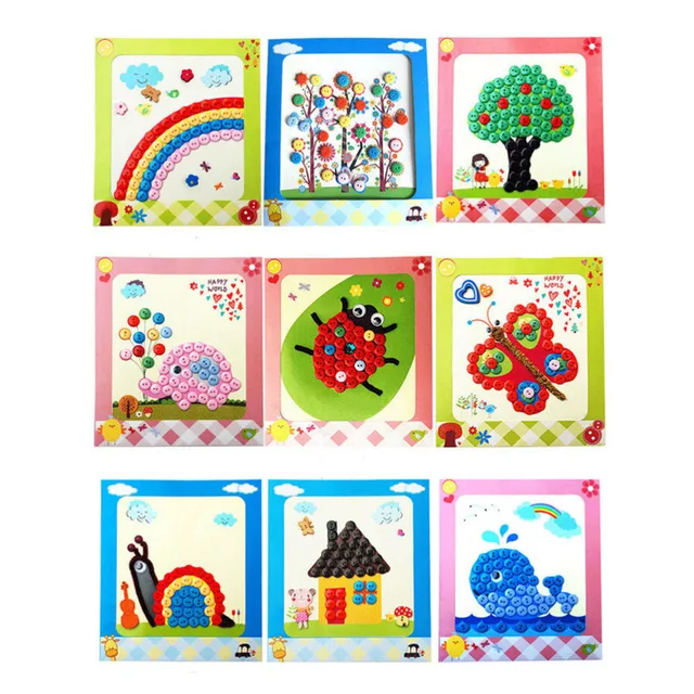 new hot kids diy picture handmade buttons paste mosaic painting new hot kids diy picture handmade buttons paste mosaic painting children drawing toys creative art educational