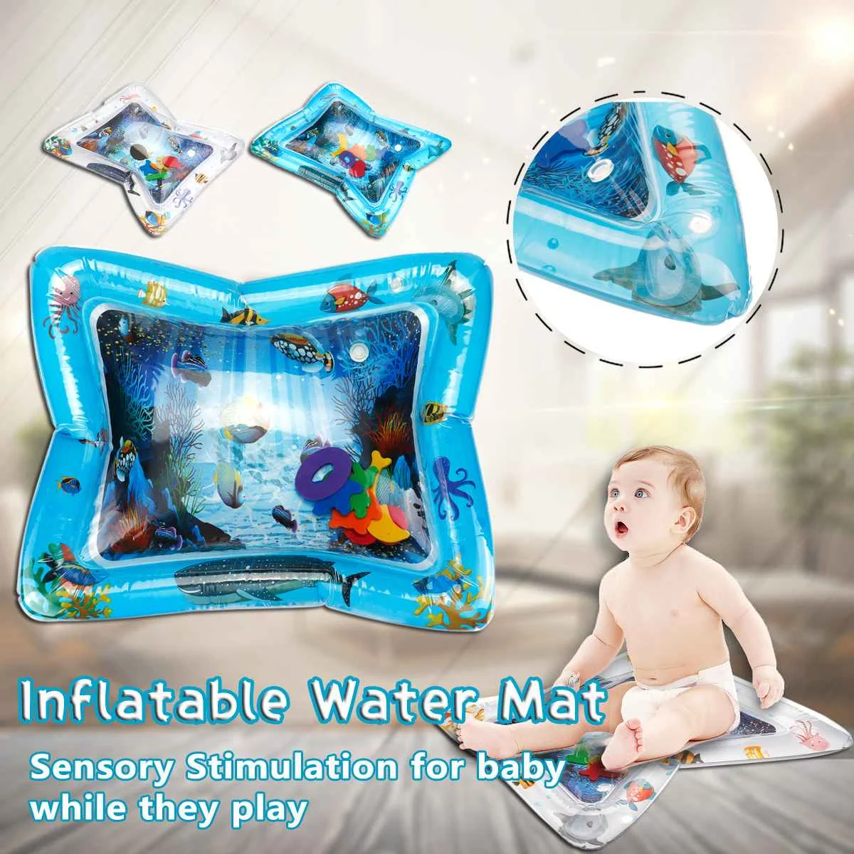 

Baby Kids Water Play Mat Toys Inflatable thicken PVC infant Tummy Time Playmat Toddler Activity Play Center water mat for babies